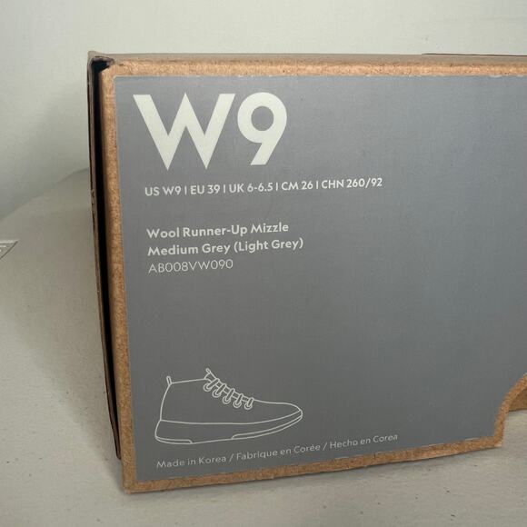 Allbirds Grey Mizzle Wool Runner Up High Top Sneaker Size 9 - Picture 9 of 10